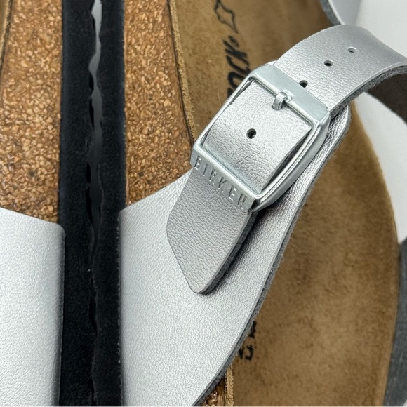 Birkenstock Silver and Tan Footbed Sandals - Picture 16 of 16